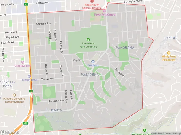 AU PostCode 5041 Suburbs Map for Panorama