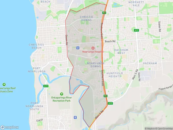 Christie Downs, South Australia Polygon Area Map