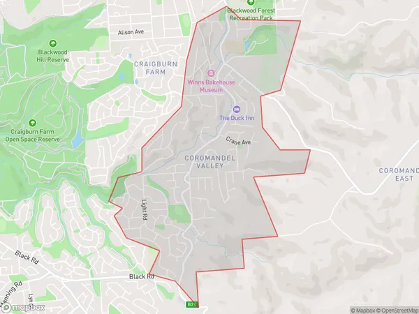 AU PostCode 5051 Suburbs Map for Coromandel Valley