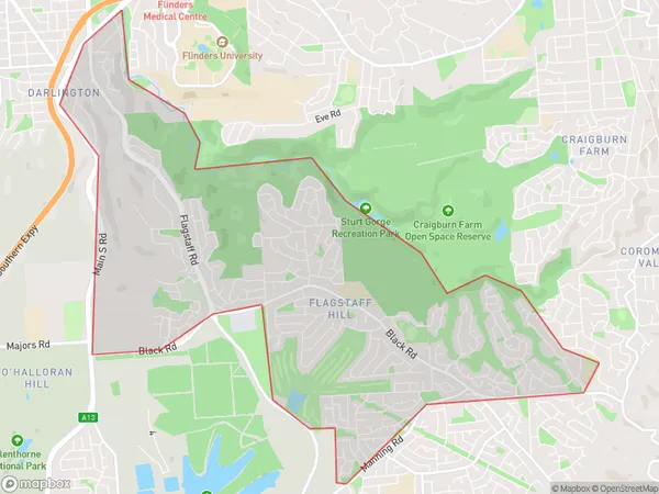 AU PostCode 5047 Suburbs Map for Flagstaff Hill