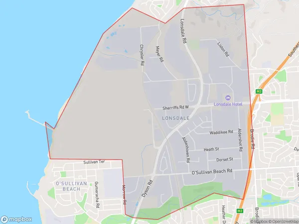 Lonsdale, South Australia Polygon Area Map