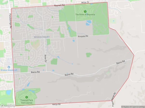 Woodcroft, South Australia Polygon Area Map