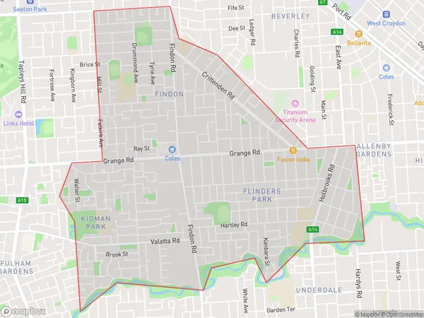 ZipCode 5025 Areas Map for Flinders Park