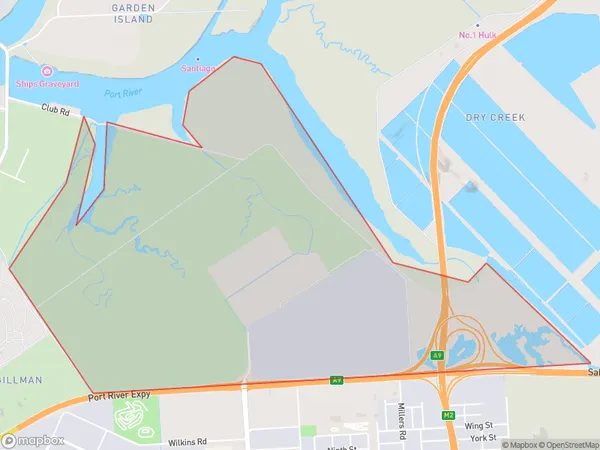 Dry Creek South, South Australia Polygon Area Map