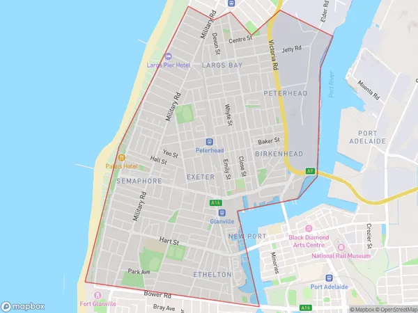 ZipCode 5016 Areas Map for Largs Bay - Semaphore