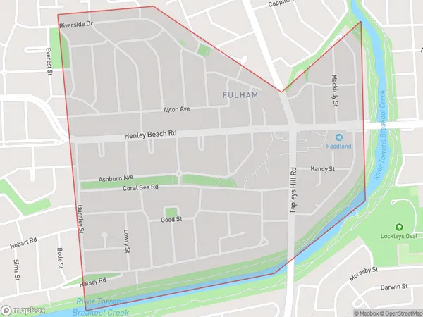 Fulham, South Australia Polygon Area Map