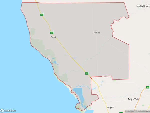 AU PostCode 5501 Suburbs Map for Mallala