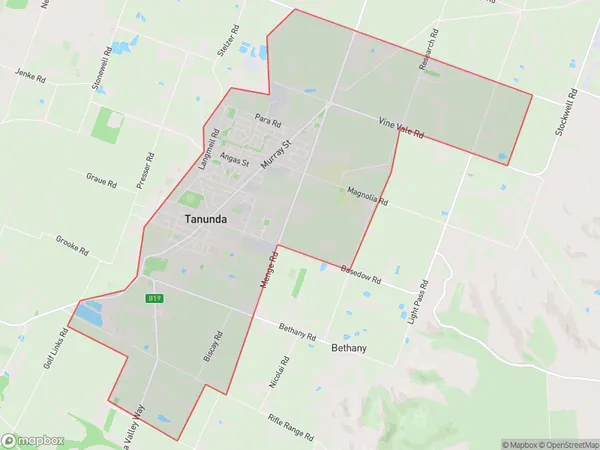 Tanunda, South Australia Polygon Area Map