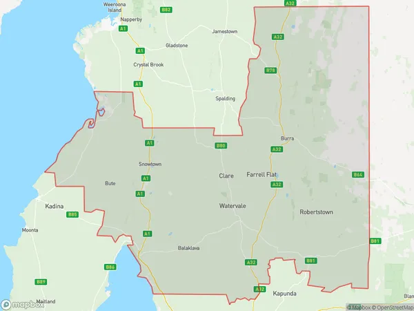 Lower North, South Australia Polygon Area Map