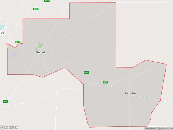 ZipCode 5554 Areas Map for Kadina