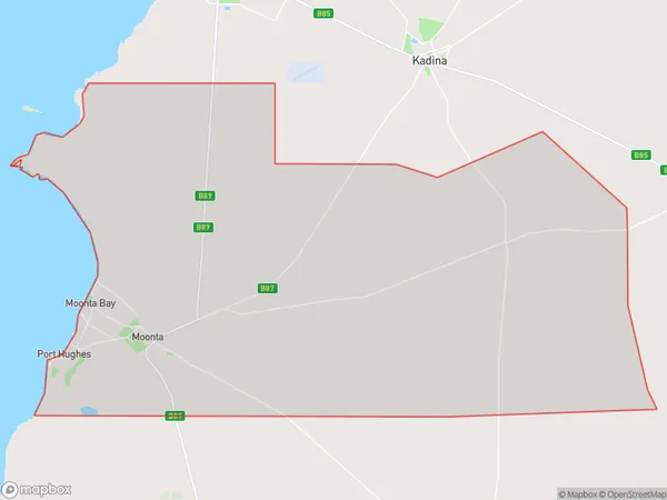 AU PostCode 5554 Suburbs Map for Moonta