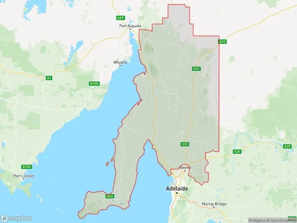 Barossa Yorke Mid North, South Australia Polygon Area Map