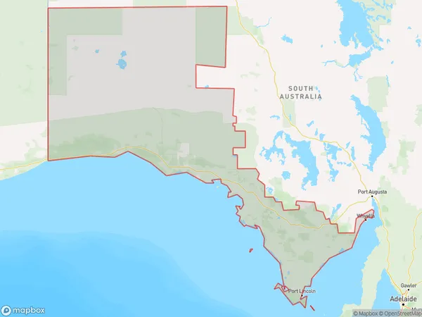 Eyre Peninsula and South West, South Australia Polygon Area Map