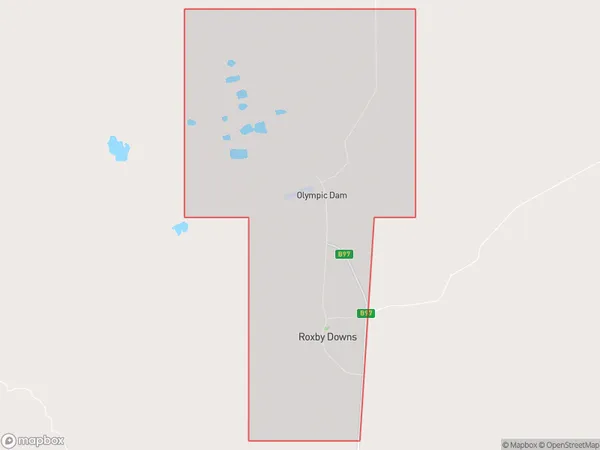 Roxby Downs, South Australia Polygon Area Map