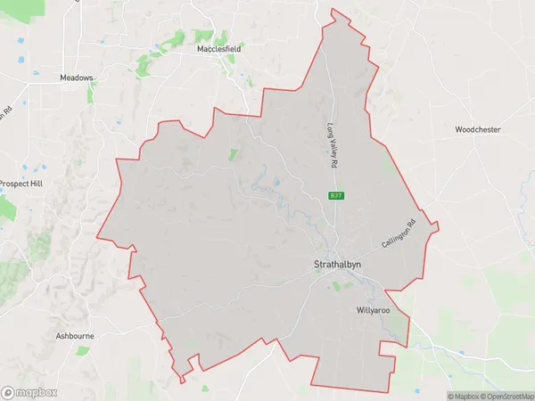 AU PostCode 5255 Suburbs Map for Strathalbyn