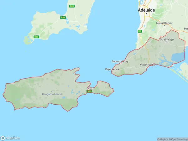 Fleurieu Kangaroo Island, South Australia Polygon Area Map