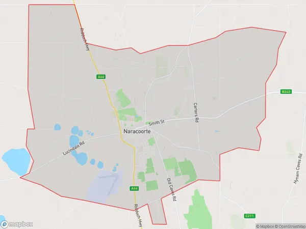 Naracoorte, South Australia Polygon Area Map