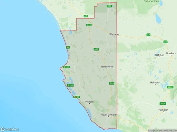 Limestone Coast, South Australia Polygon Area Map