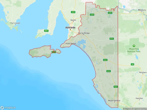 South Australia South East, South Australia Polygon Area Map