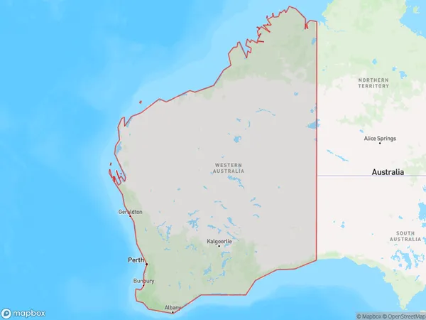 Western Australia, Western Australia Polygon Area Map