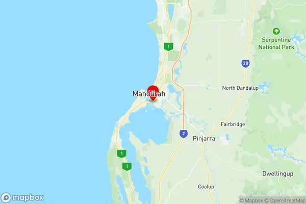 Mandurah South, Western Australia Region Map