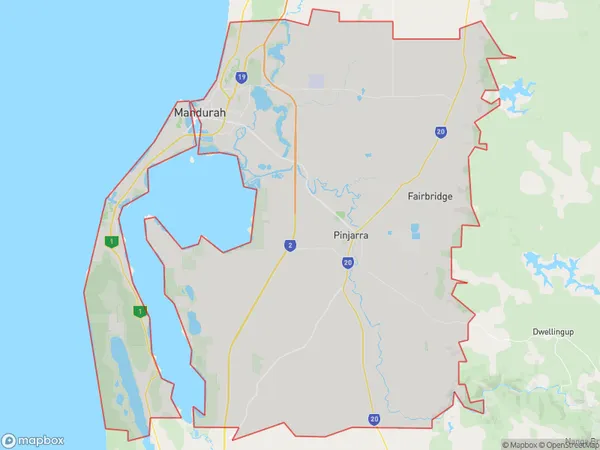 Mandurah, Western Australia Polygon Area Map