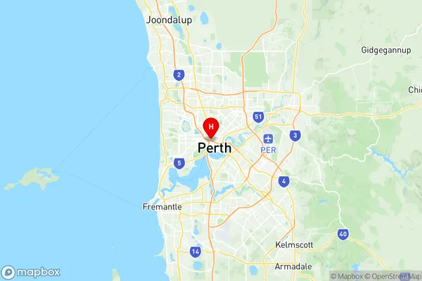 Perth City, Western Australia Region Map