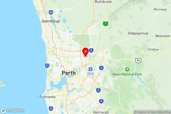 Bassendean Eden Hill Ashfield, Western Australia Region Map
