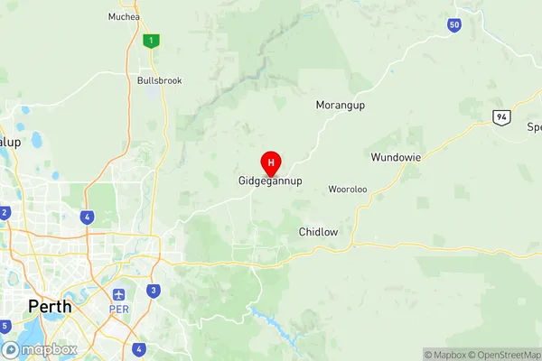 Gidgegannup, Western Australia Region Map