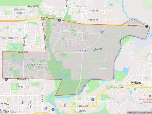 AU PostCode 6054 Suburbs Map for Lockridge - Kiara