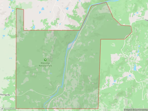 Walyunga National Park, Western Australia Polygon Area Map