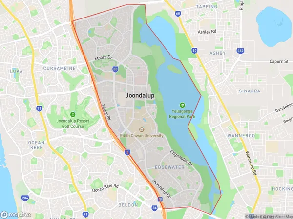 Joondalup Edgewater, Western Australia Polygon Area Map