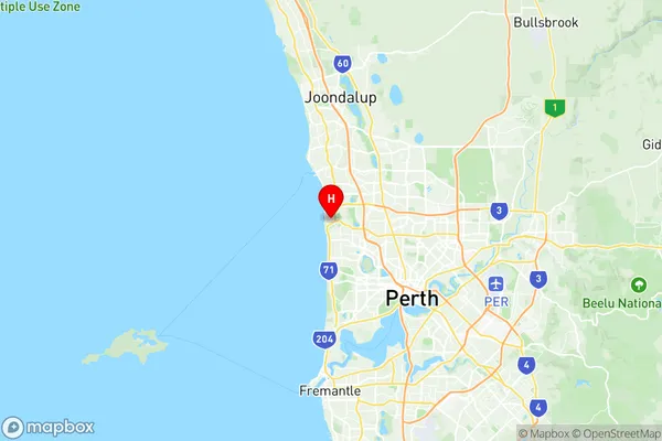 Trigg North Beach Watermans Bay, Western Australia Region Map