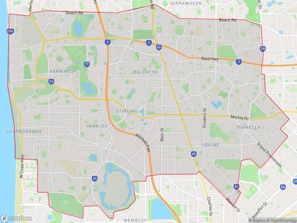 Stirling, Western Australia Polygon Area Map