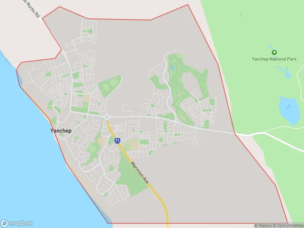 Yanchep, Western Australia Polygon Area Map