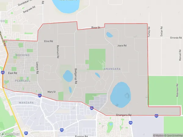 Hocking Pearsall, Western Australia Polygon Area Map