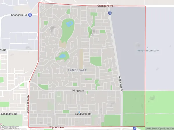 Landsdale, Western Australia Polygon Area Map