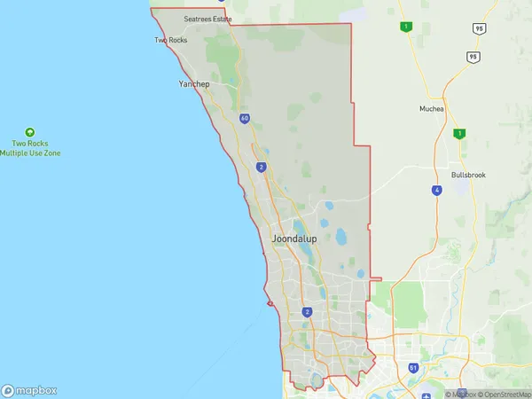 Perth North West, Western Australia Polygon Area Map