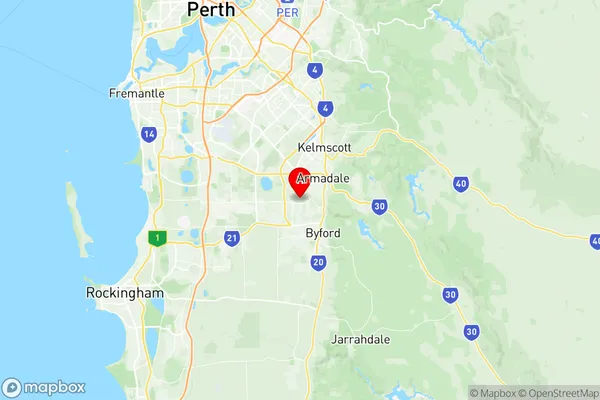 Armadale Wungong Brookdale, Western Australia Region Map