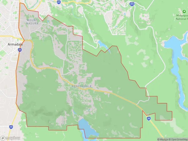 Mount Nasura Mount Richon Bedfordale, Western Australia Polygon Area Map