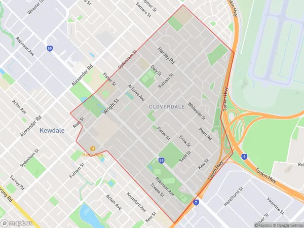 Cloverdale, Western Australia Polygon Area Map