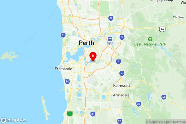 Riverton Shelley Rossmoyne, Western Australia Region Map