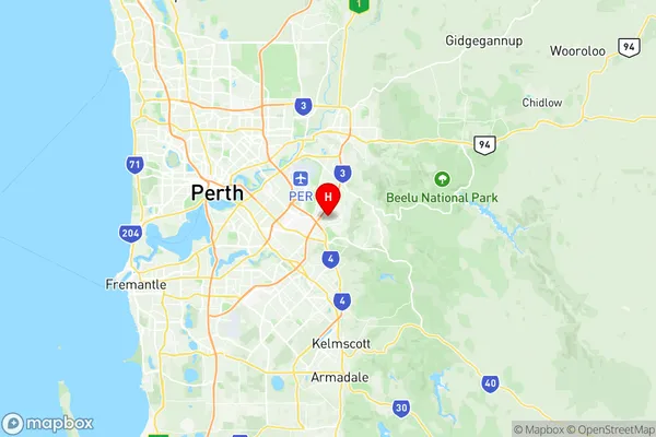 Forrestfield Wattle Grove, Western Australia Region Map