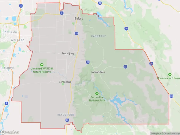 Serpentine Jarrahdale, Western Australia Polygon Area Map