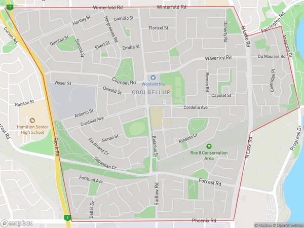 Coolbellup, Western Australia Polygon Area Map