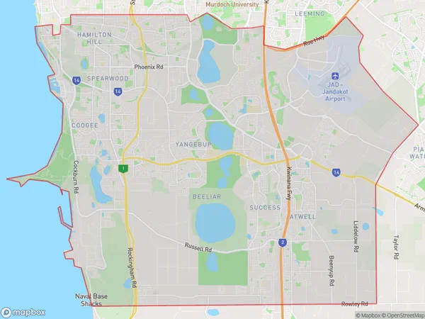 Cockburn, Western Australia Polygon Area Map