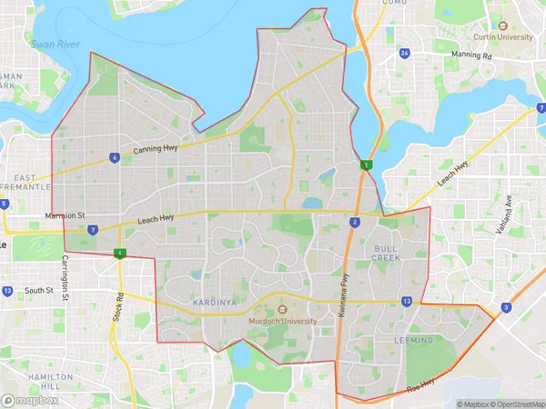 Melville, Western Australia Polygon Area Map