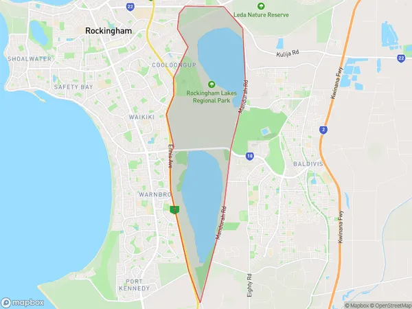 Rockingham Lakes, Western Australia Polygon Area Map