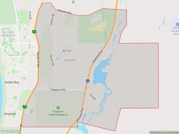 Karnup, Western Australia Polygon Area Map