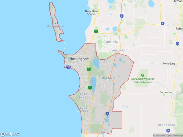 Rockingham, Western Australia Polygon Area Map